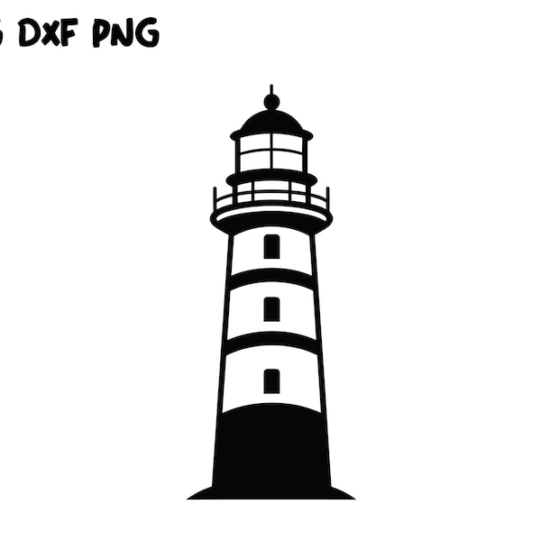 Phare SVG, SVG Silhouette phare, océan SVG, svg mer, svg île, phare Design svg, couper fichier pour Cricut Silhouette svg dxf png