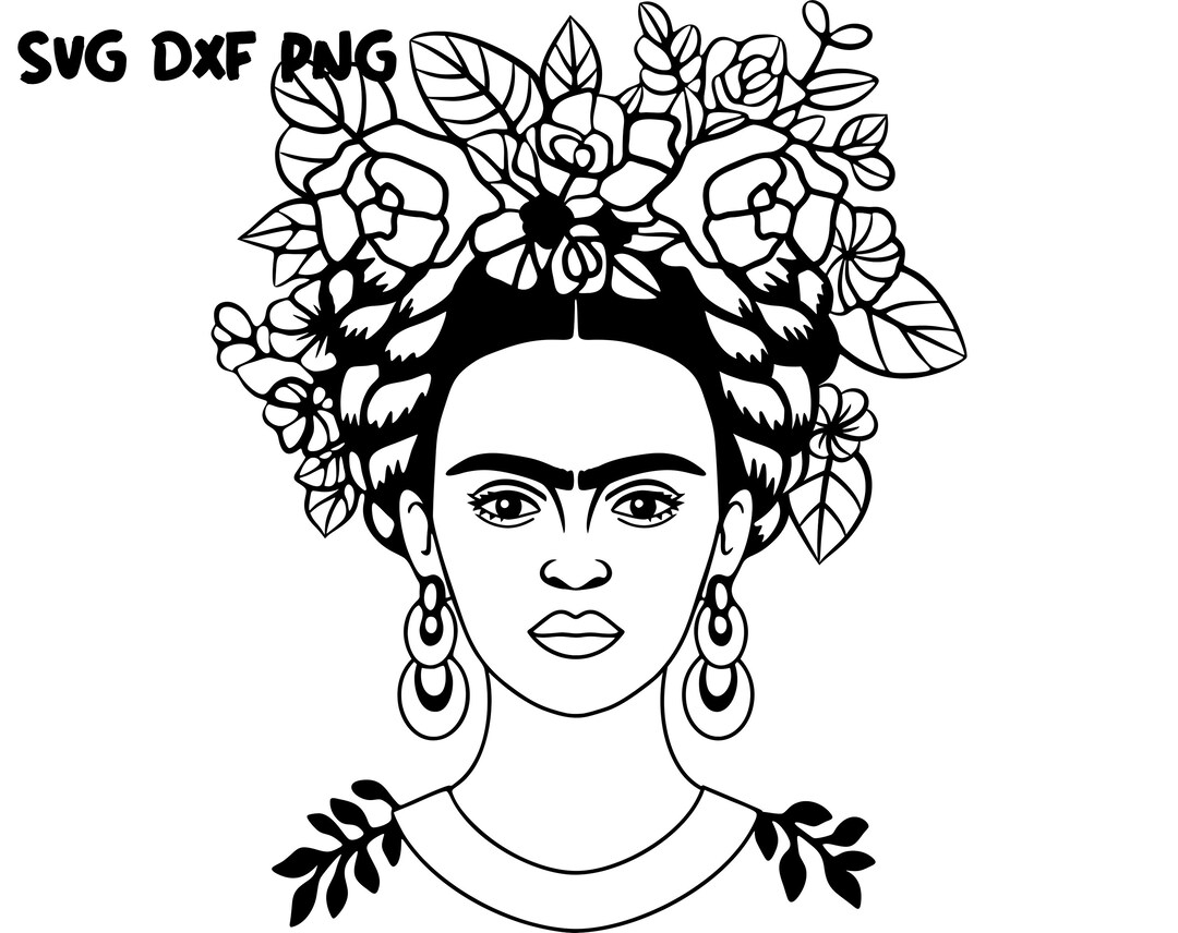 Cute Frida Kahlo Printable Digital Download Design SVG PNG DXF, Cutfile ...