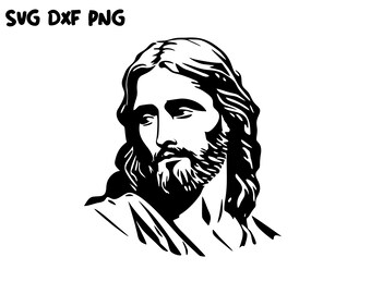 Jesus SVG, Jesus Cut File, Jesus DXF, Jesus PNG, Jesus Clipart, Jesus Silhouette, Jesus Cricut File Religious Digital Jesus Art