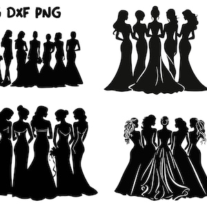 Damigelle d'onore SVG, Matrimonio SVG, Squadra sposa, Sarai la mia damigella d'onore, Abito, Clipart disegnato a mano, Svg con lettere a mano, Silhouette Cameo Cricut