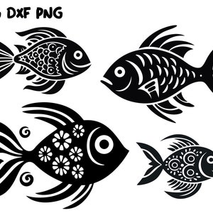 Vis gesneden bestanden, clipart, Vis vector Vis svg bundel, Vissen svg, Vis sjabloon svg, Happy Fish Svg Cutting Files voor Cricut en Silhouette