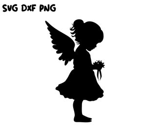 Angel SVG, Angel Silhouette SVG, Religious Symbol svg, Angel, Faith, Heaven Svg, Divine Being Svg, Saint Svg, Cricut Cut Files, Silhouette
