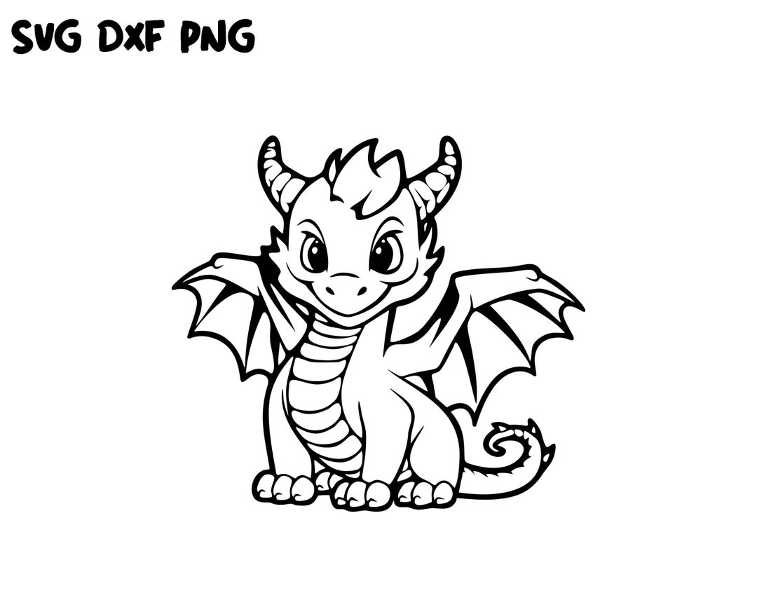 Baby Dragon SVG, Fantasy SVG, Cute Mythical Animal SVG, Cricut Cutting ...