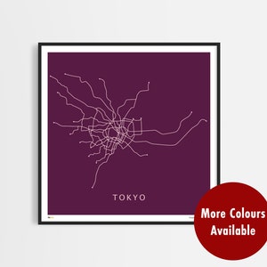 Mapa geográfico del metro "Tokio" Impresión Giclée