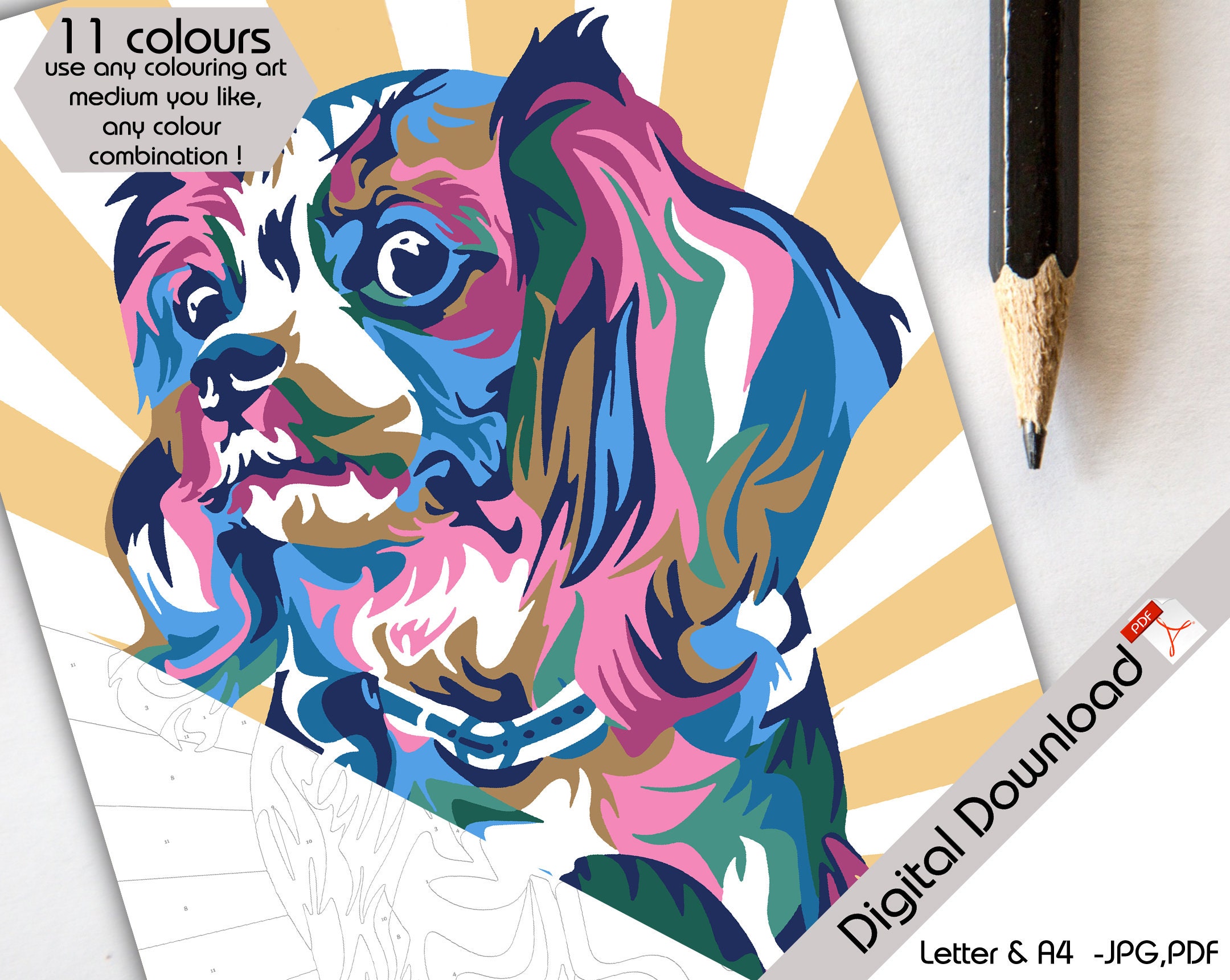 Printable Paint by Number / Children Paint by Number / Etsy