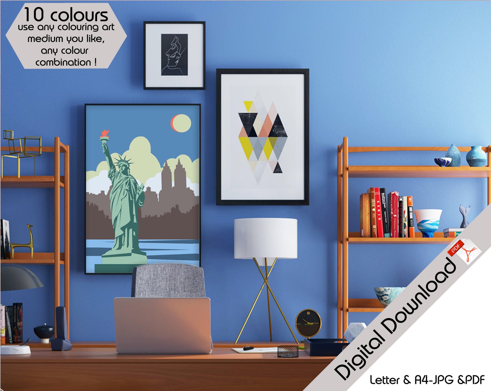 PRINTABLE Paint by Numbers / Easy Paint by Number / Paint by Numbers for Adult / Paint by Number