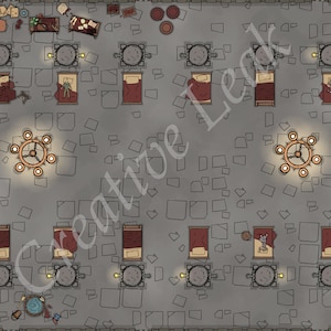 Fantasy Medieval Hospital Map, Fantasy Battle Map for Virtual Tabletop, Custom Fantasy Map