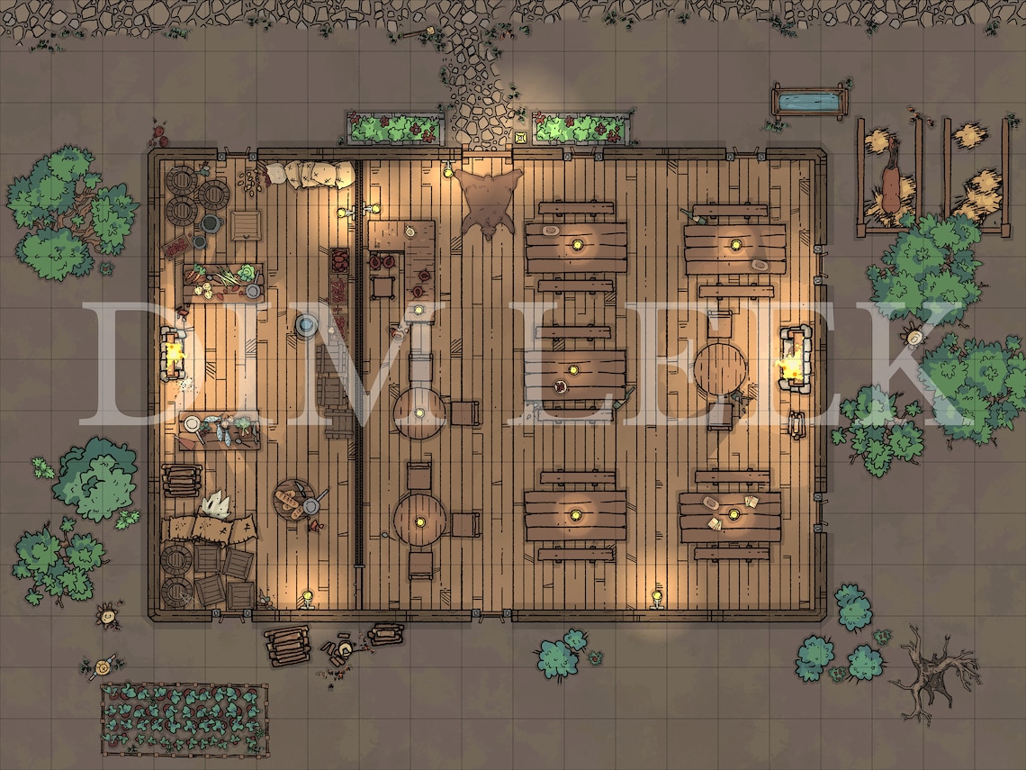 Fantasy Map Tabletop Game Battle Map Medieval Tavern Battle | Etsy