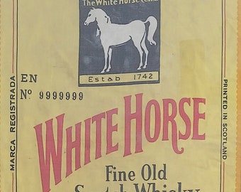 Vintage Collectible White Horse Whiskey Hinged Tin Made by Barringer Wallis /& Manners of Scotland
