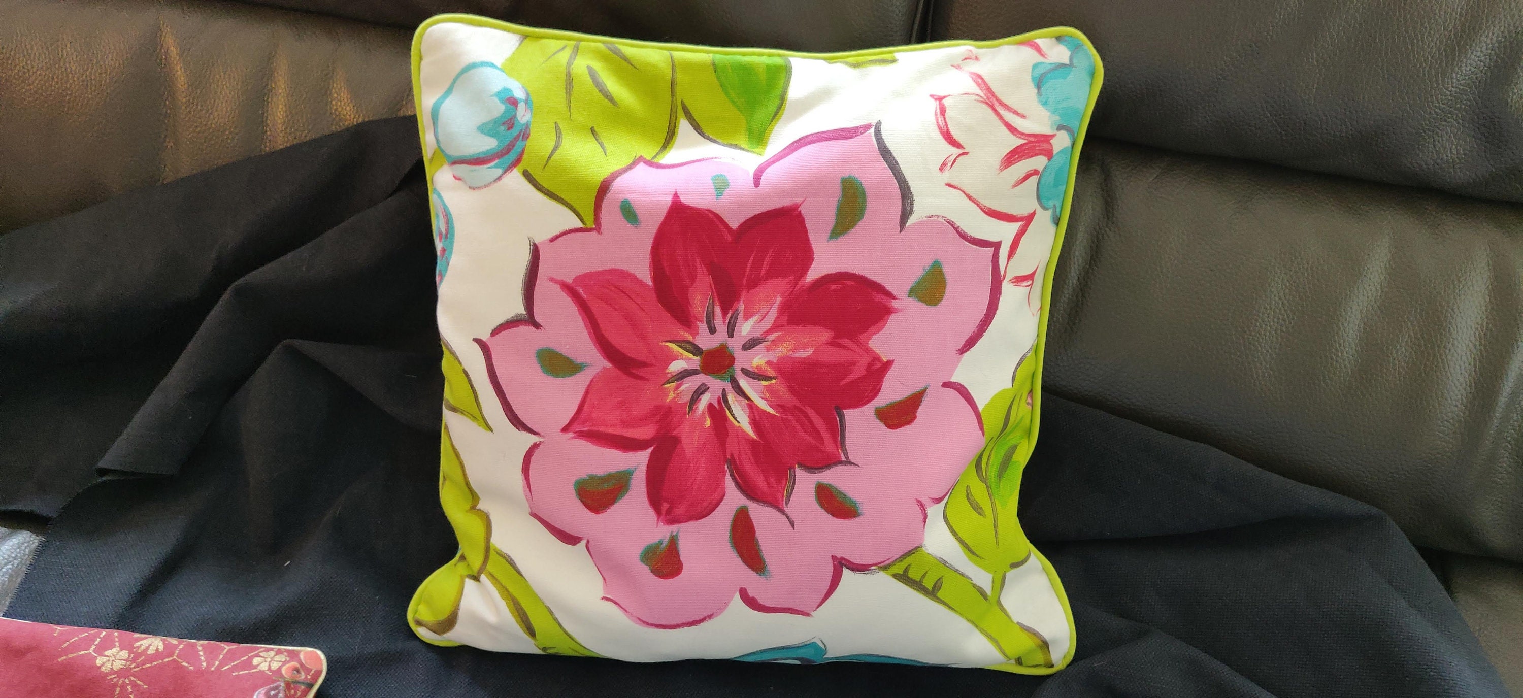 Coussin Motif Grosses Fleurs
