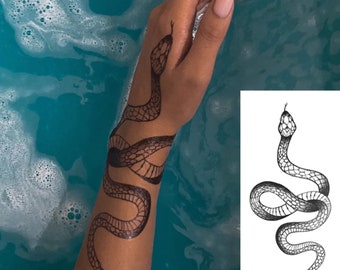Snake Tattoo Sleeve Etsy