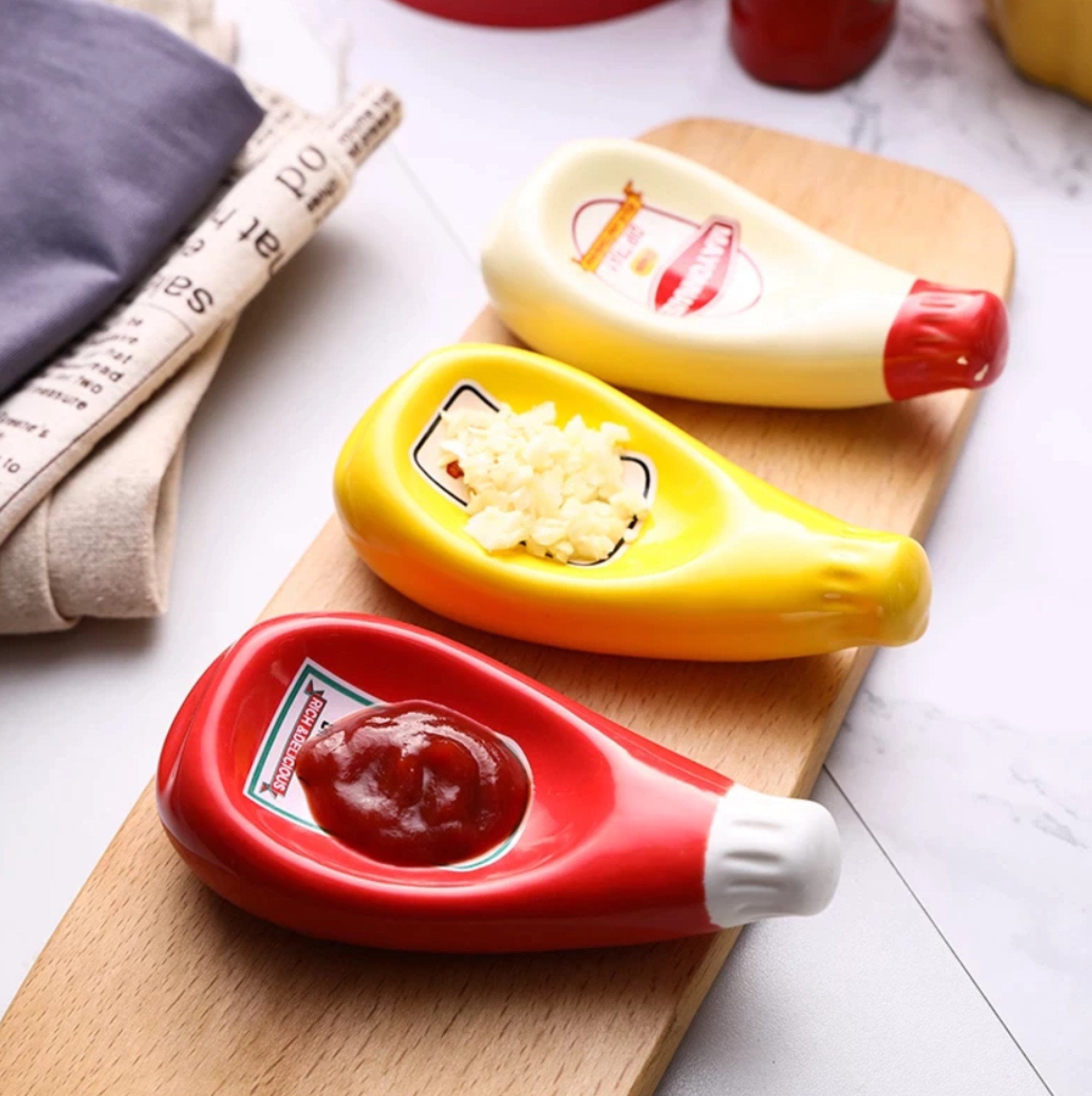 SET of 3 Ceramic Dip Bowls Sauce Appetizer Serving Tray Etsy