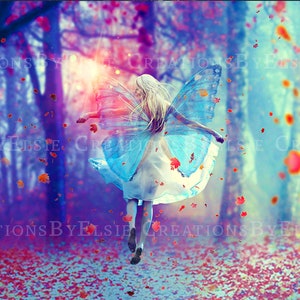 Magical Woodland Fairy Digital Art. Printable Download