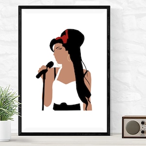 Amy Winehouse Minimalist Digital Art. Printable Download