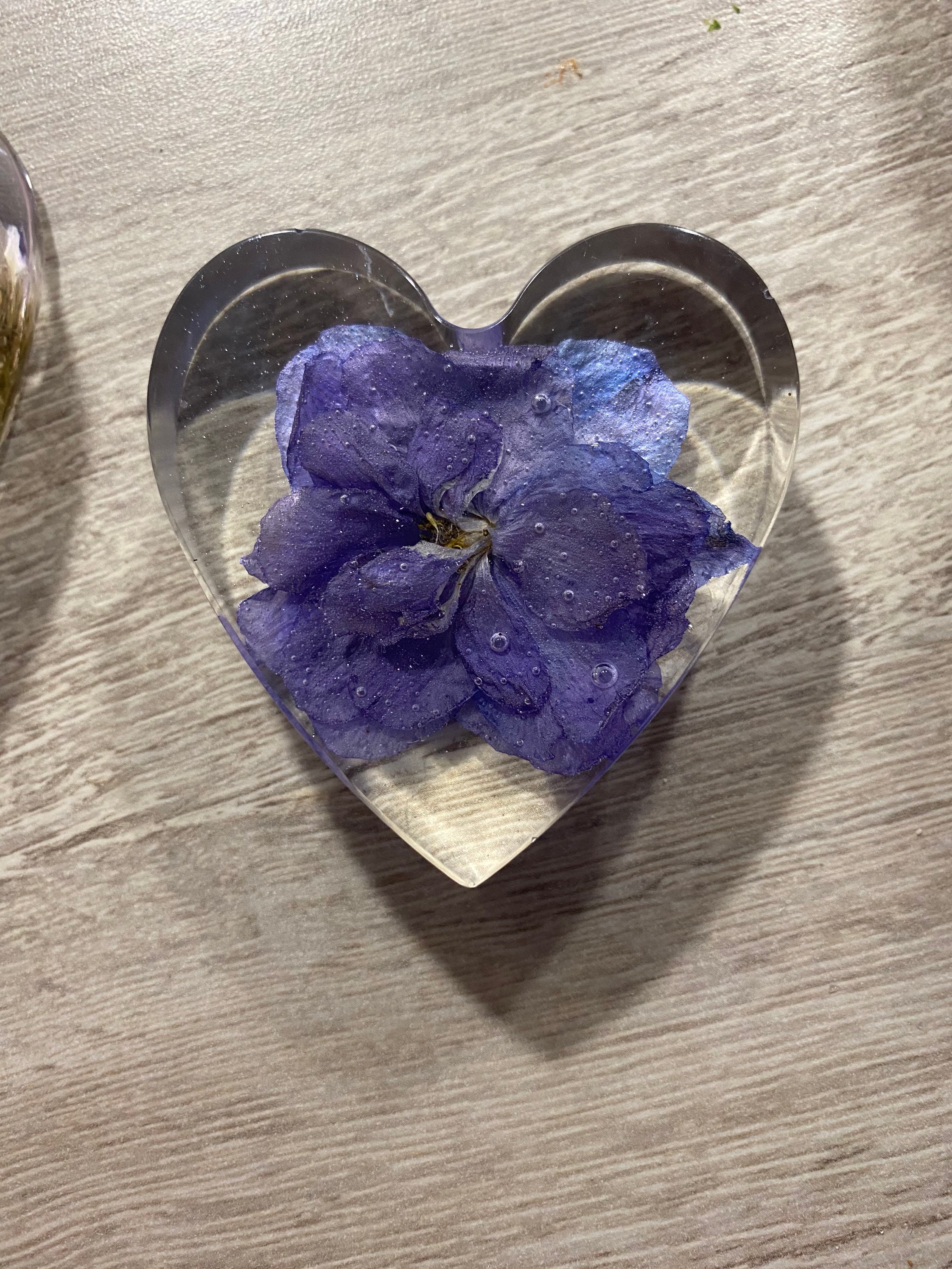 Small Resin Flower Paperweight / Flower Preservation / Etsy