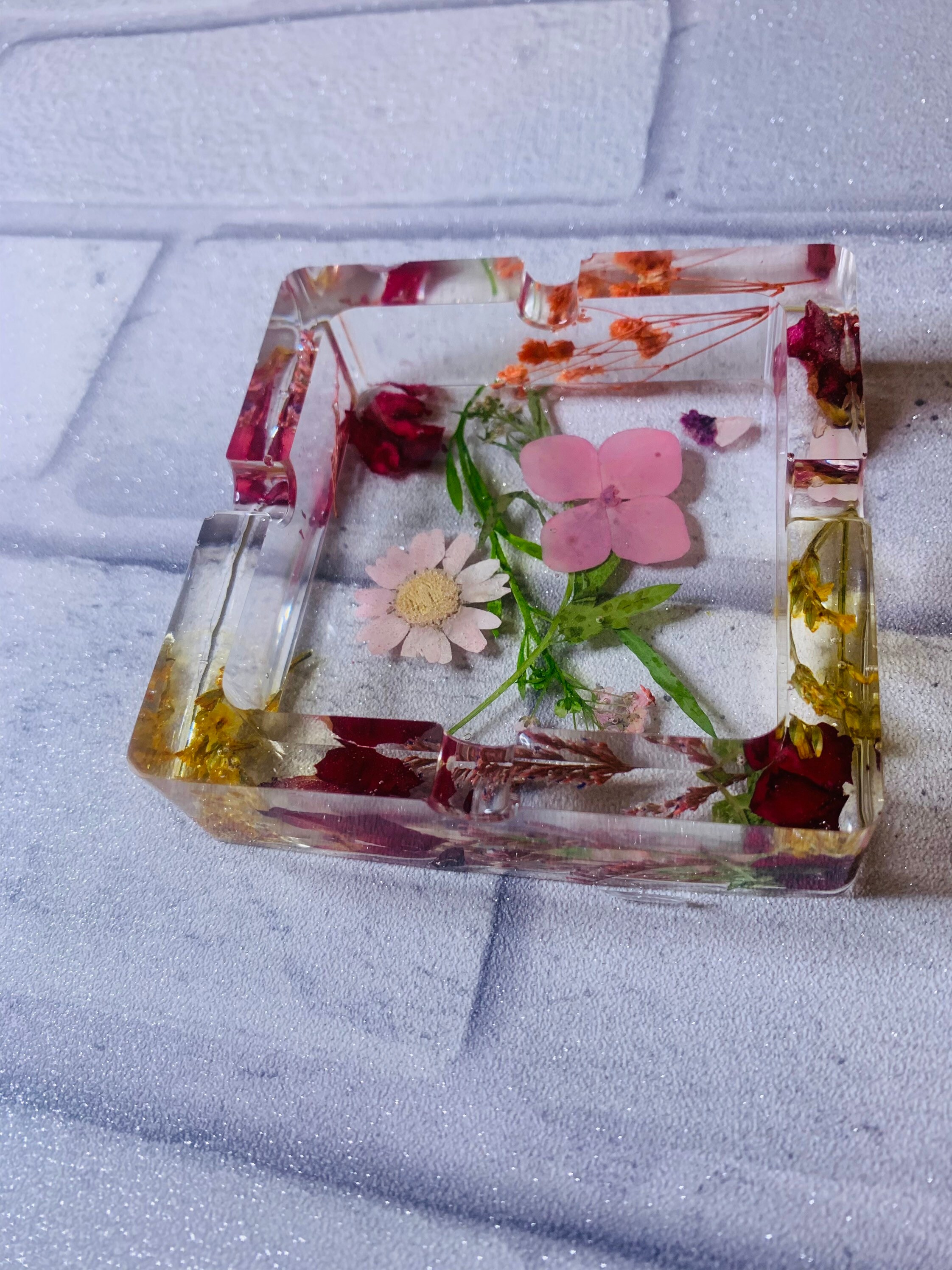 Floral Ashtray / Resin Ashtray / Gifts For Her / Trinket Dish Etsy