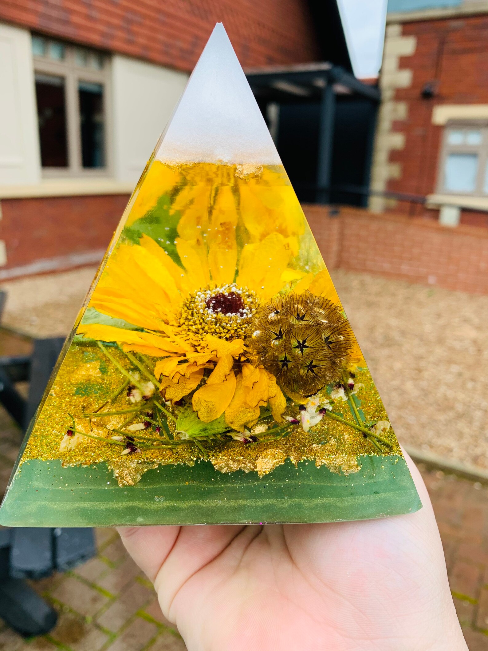 Custom Flower Pyramid / Resin Pyramid / Real Flower Pyramid / Etsy