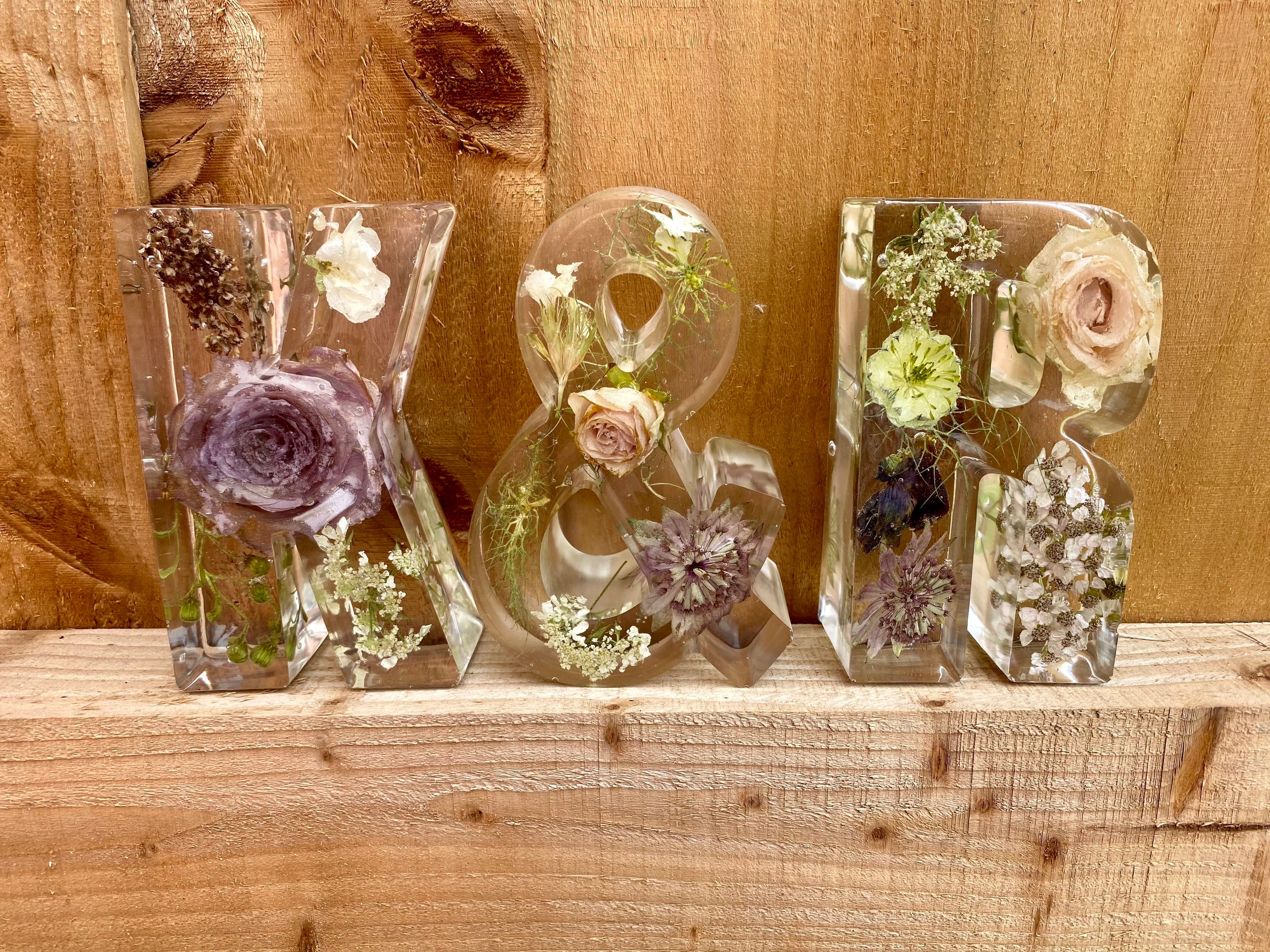 Wedding Flower Preservation Resin Letter Bundle / Wedding Keepsake