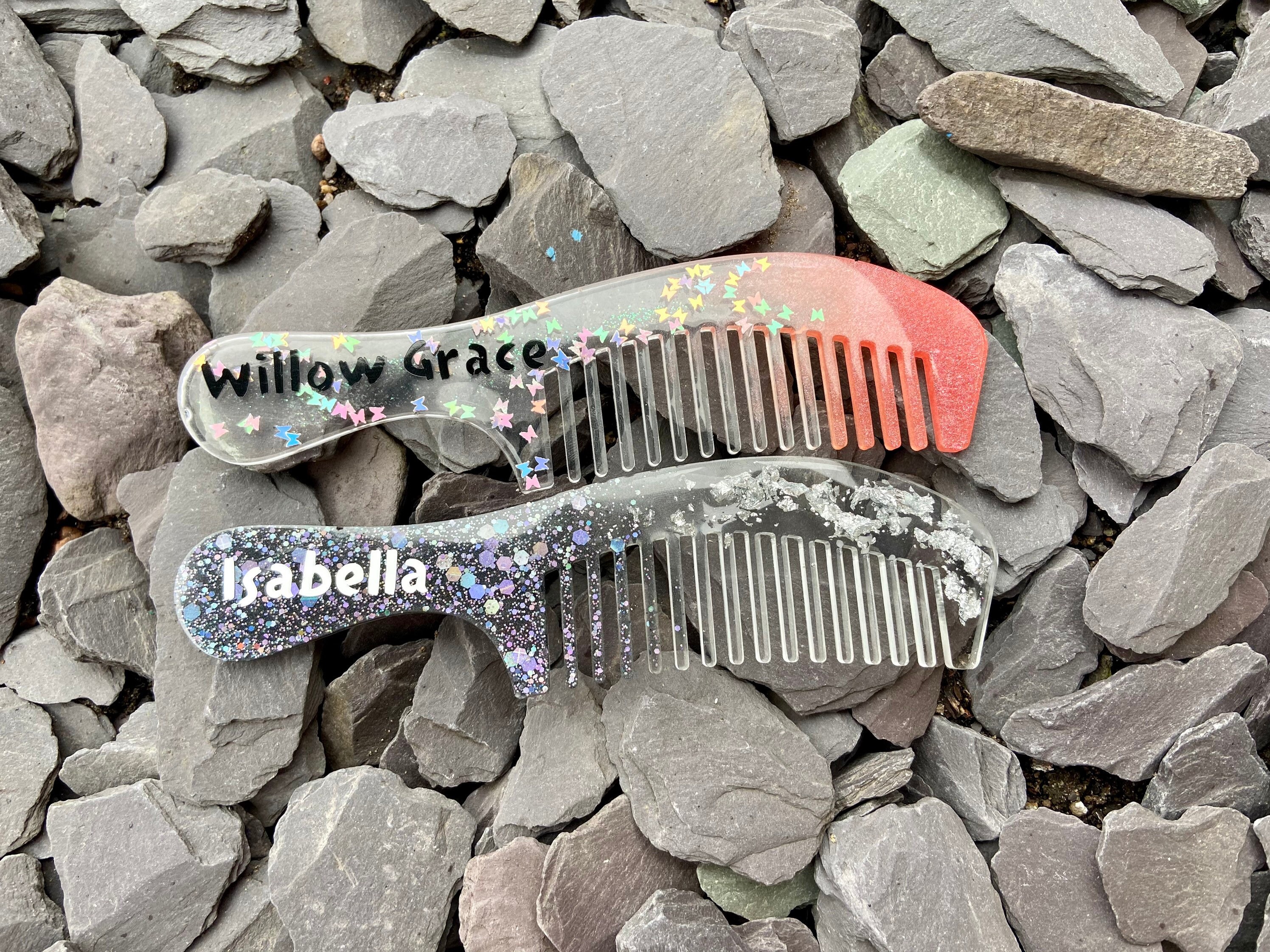 Personalised Hair Combs / Hair Accessory / Glitter Comb / Etsy