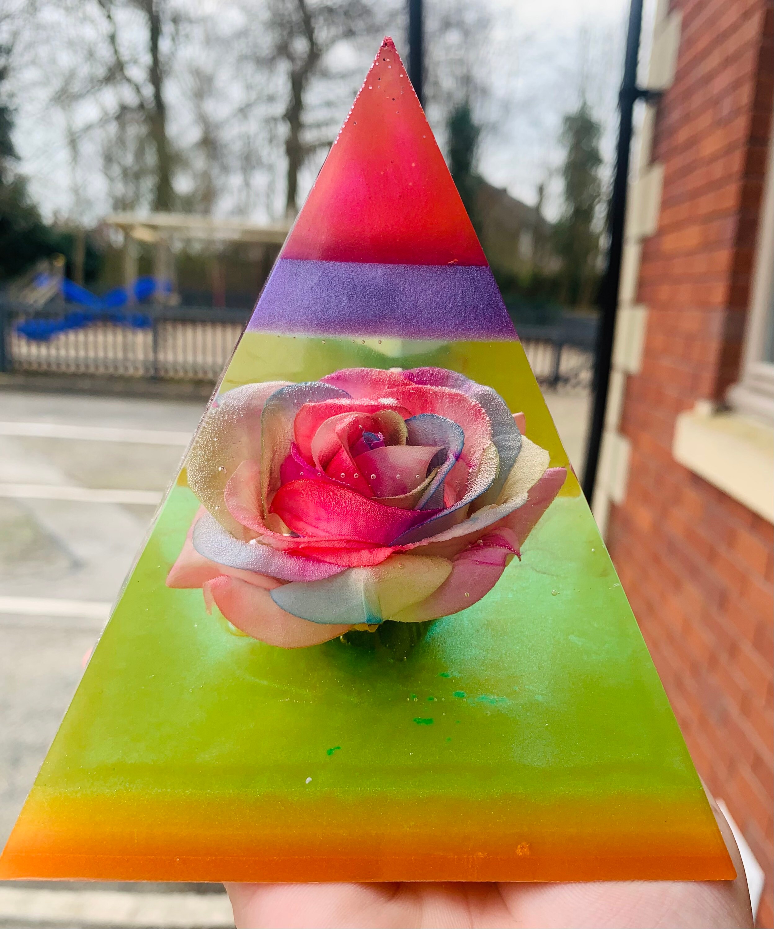 Custom Flower Pyramid / Resin Pyramid / Real Flower Pyramid / Etsy