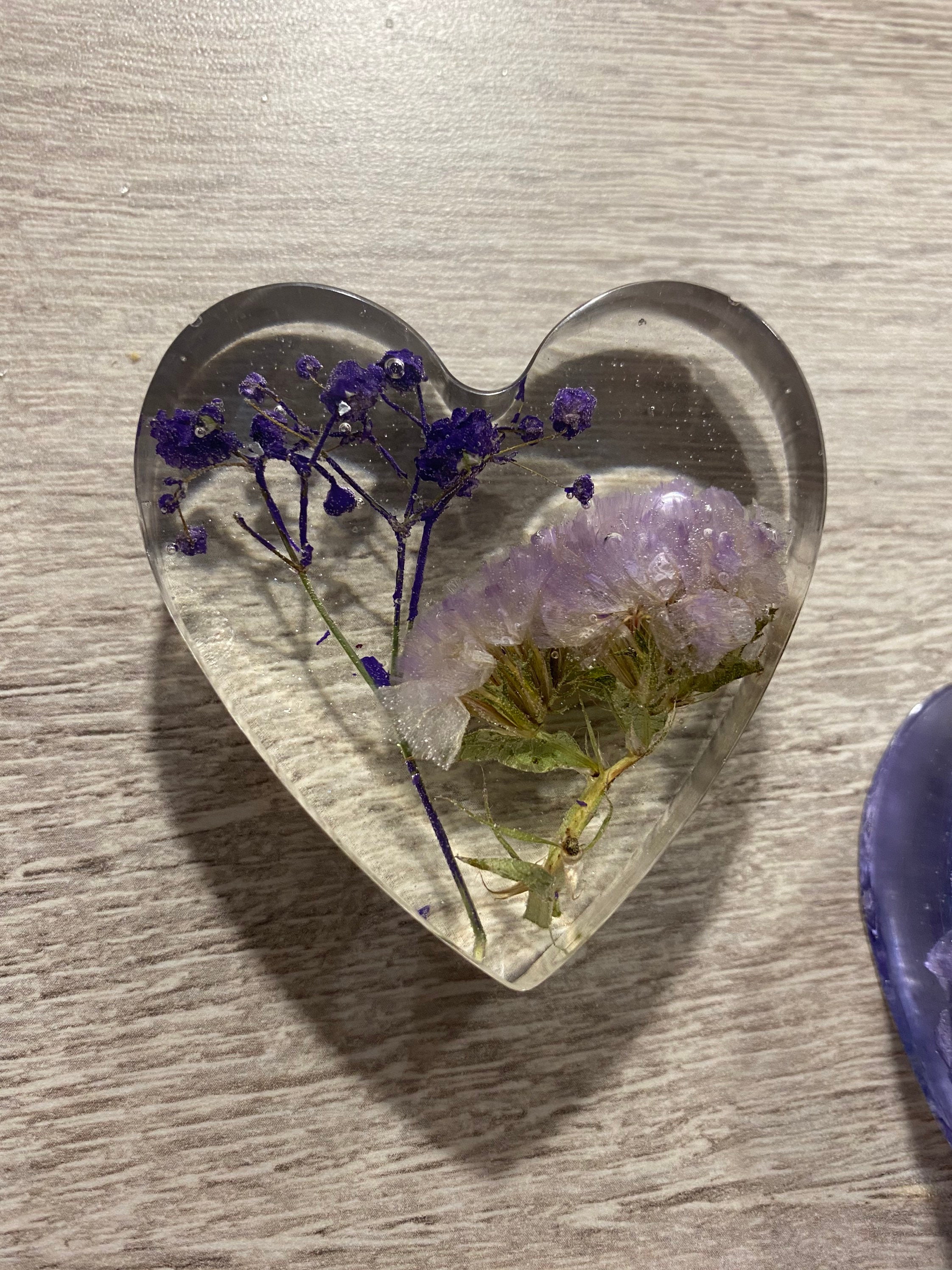 Small Resin Flower Paperweight / Flower Preservation / Etsy