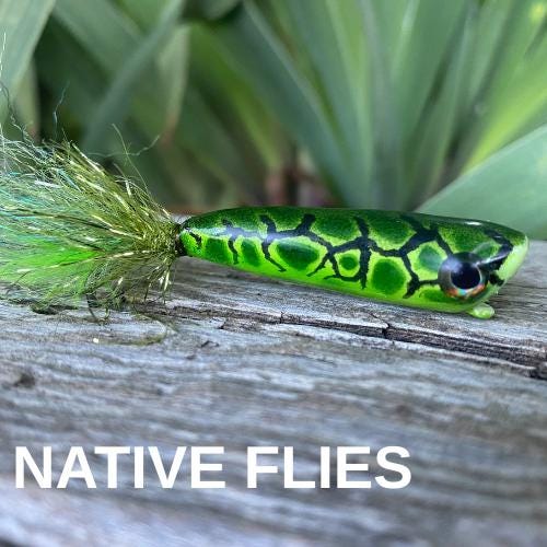 手彫りバルサ材フロッグポッパーフライ：オオクチバス釣り - Etsy 日本