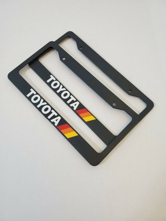 Toyota Retro Style TRD Tri Color Jdm License Plate Frames Set of 2