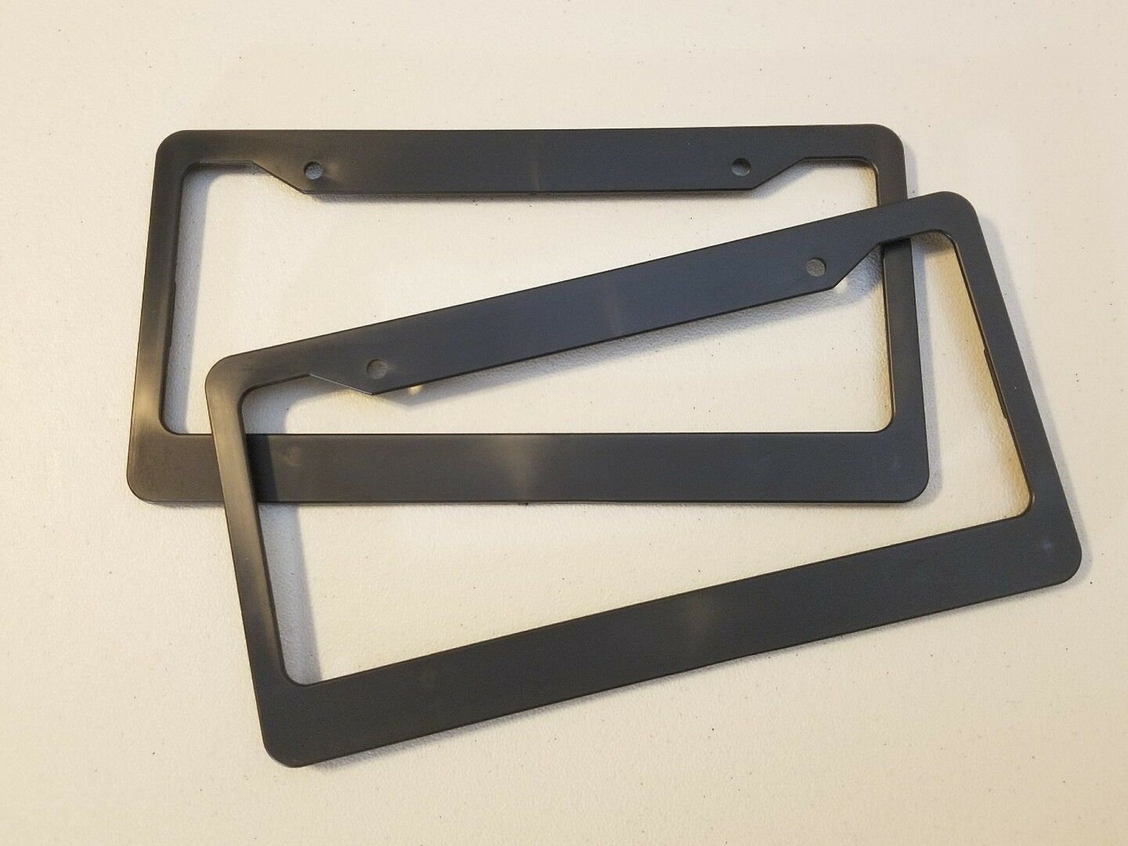 2 Black Blank License Plate Frames Truck Plain Plastic Cover Etsy