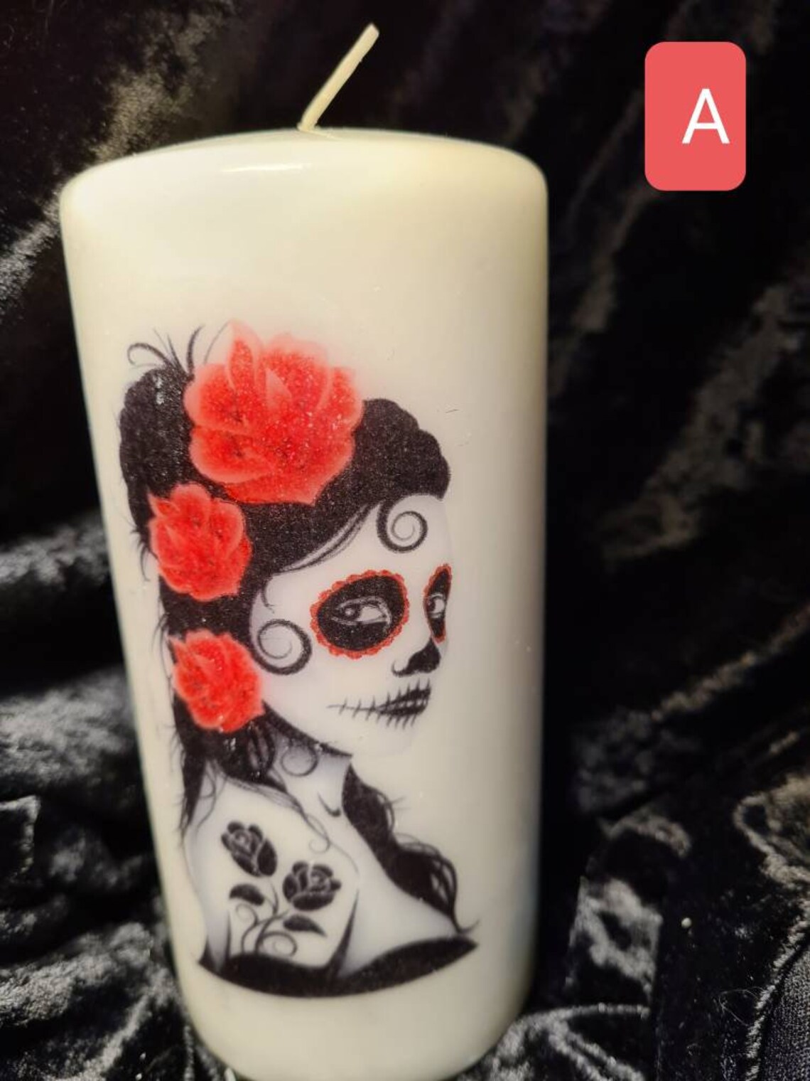 Sugar Skull Candle Etsy