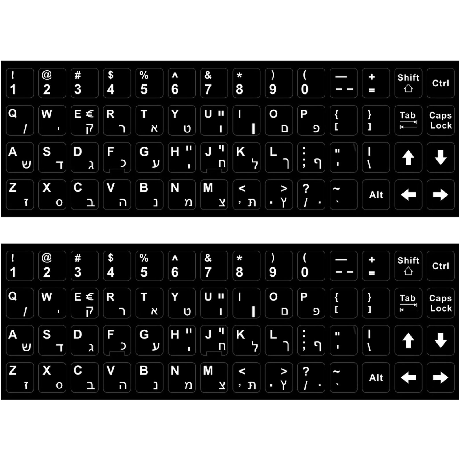 2PCS Hebrew Keyboard Stickers Waterproof Replacement Computer Etsy