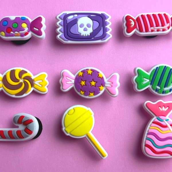 CANDY Shoe Charms - LOLLIPOP Shoe Charm - Candy Cane Shoe Charms - PVC Charms -Shoe Decor- Charms - Shoe Accessories - Embellishment