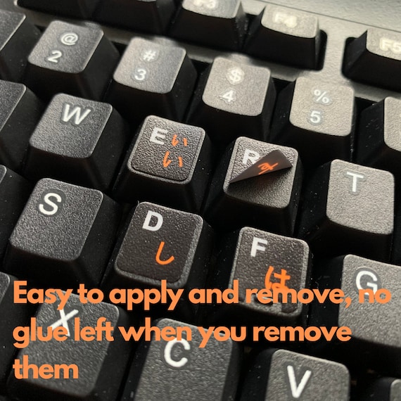 Autocollants Touches De Clavier AZERTY/QWERTY Russe - Blanc Sur Noir, Marque Takeurop