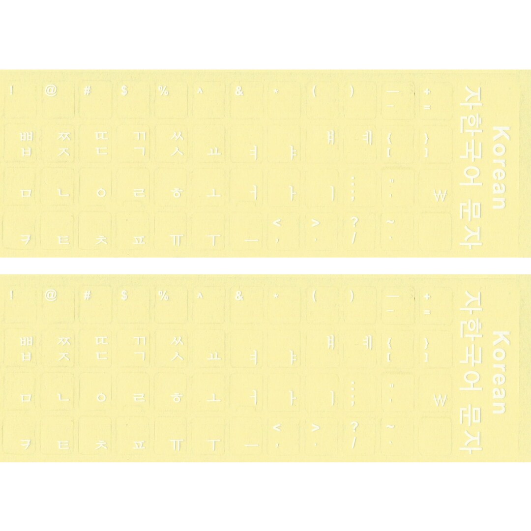 2 Packs Korean Keyboard Stickers Waterproof Replacement Computer Laptop