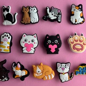 Cat Shoe Charms - Kitty Shoe Charm - Love Cats Shoe Charms - PVC Charms -Shoe Decor- Charms - Shoe Accessories - Embellishment