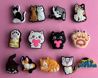 Cat Shoe Charms - Kitty Shoe Charm - Love Cats Shoe Charms - PVC Charms -Shoe Decor- Charms - Shoe Accessories - Embellishment