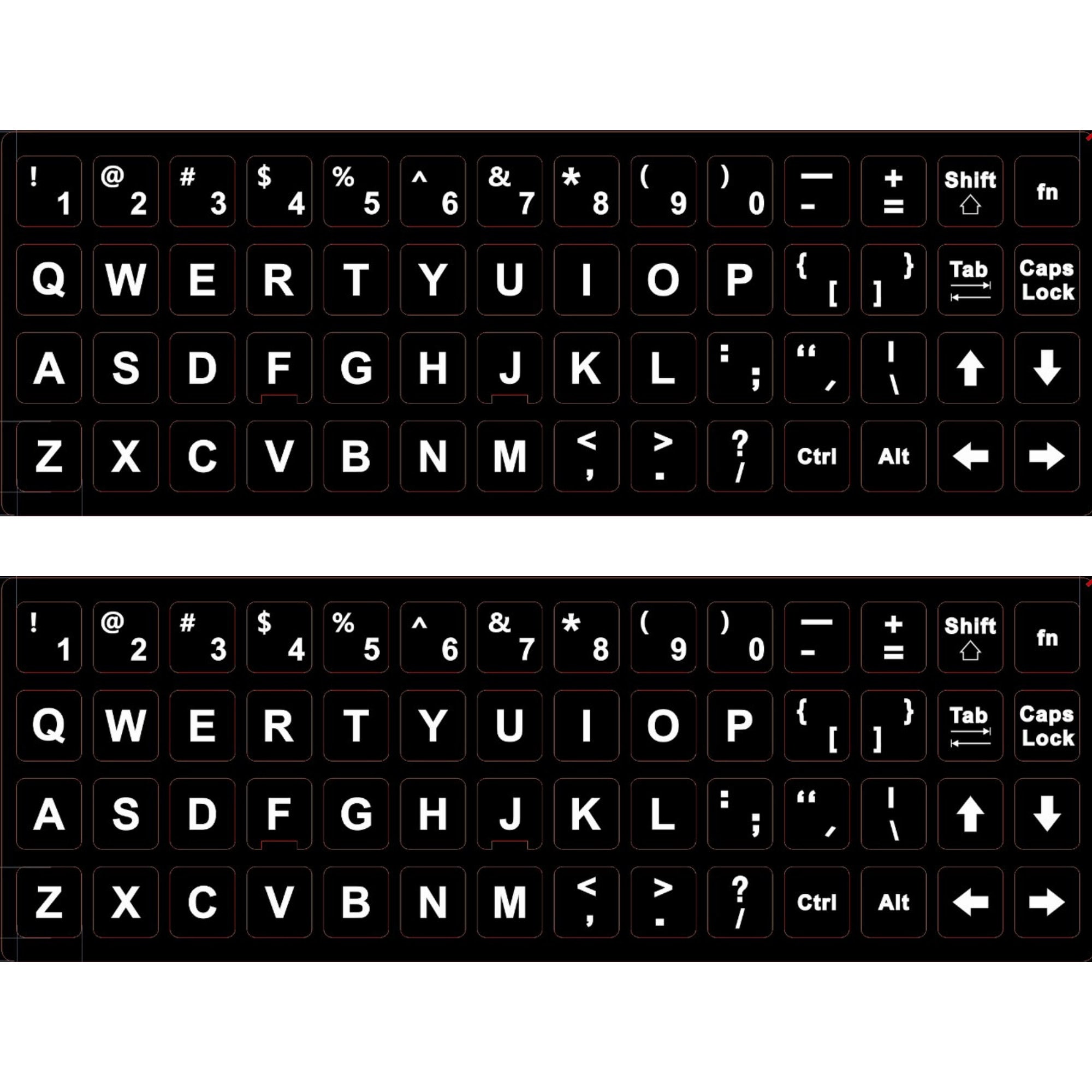 2 pegatinas para teclado en inglés: impermeables y no transparentes.