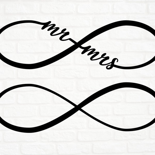 Mr Mrs Infinity sign SVG, PNG, DXF, eps, Customized infinity symbol, wedding svg, valentines svg, cut file, Cricut, Silhouette Studio