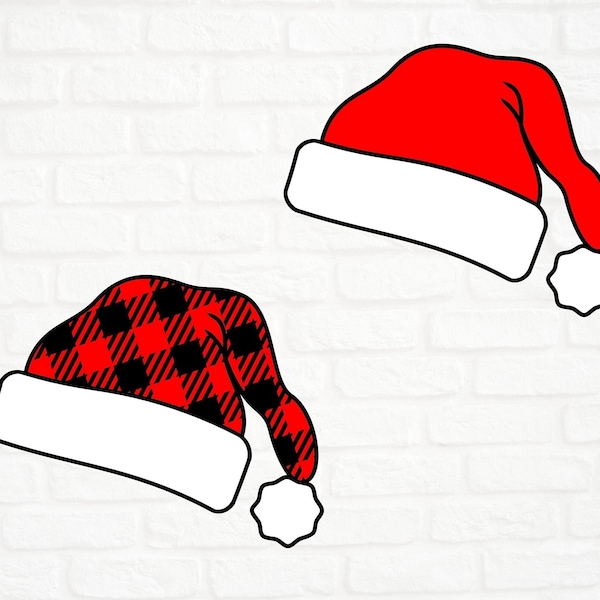 Buffalo Plaid Santa Hat SVG, PNG, EPS, Santa Hat svg, Christmas svg, Merry Christmas, instant download, cut file, Cricut, silhouette studio