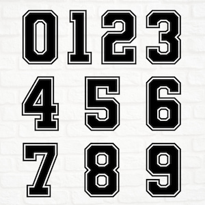 Sport Numbers SVG, PNG, DXF, eps, instant download, cut file, Cricut, Silhouette Studio