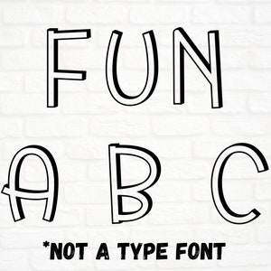 Fun Alphabet au format SVG, PNG, DXF, eps, téléchargement immédiat, fichier de découpe, Cricut