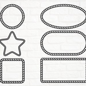 Lot de cadres en Corde SVG, PNG, DXF, eps, téléchargement immédiat, fichier de découpe Cricut, Silhouette Studio