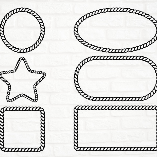 Rope Frames SVG Bundle, cut file, instant download, PNG, DXF, eps, cricut, silhouette studio