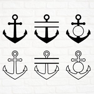 Lot d'ancres fichier SVG, PNG, Ancre SVG, Monogramme ancre, Monogramme divisé, séparé, téléchargement immédiat, fichier de découpe Cricut