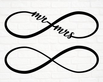 Mr Mrs Infinity Zeichen SVG, PNG, DXF, eps, Infinity Symbol, Hochzeit svg, Valentines svg, cut Datei, Cricut, Silhouette Studio