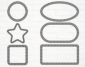 Rope Frames SVG Bundle, cut file, instant download, PNG, DXF, eps, cricut, silhouette studio