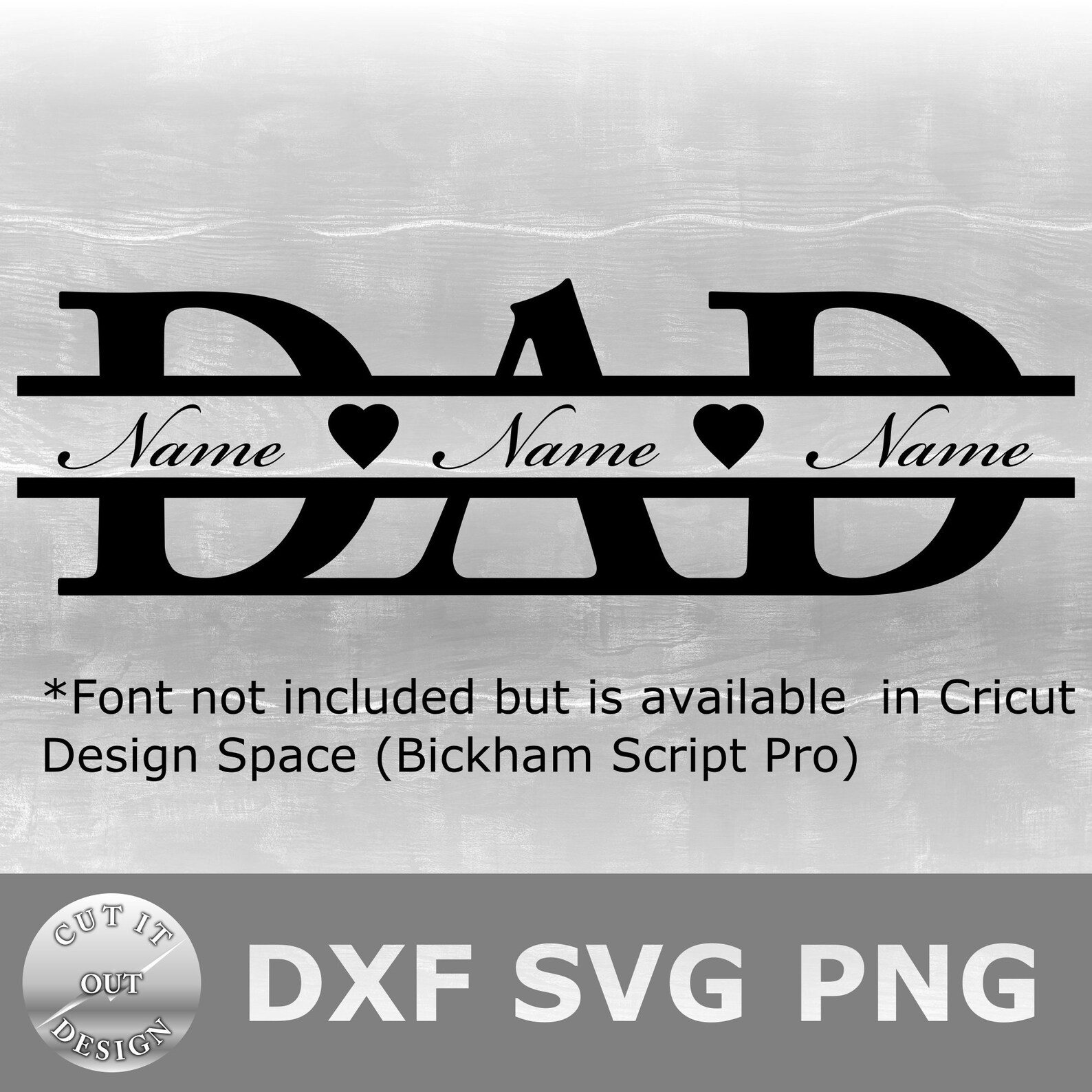 DAD split Monogram SVG png dfx Father’s Day craft | Etsy