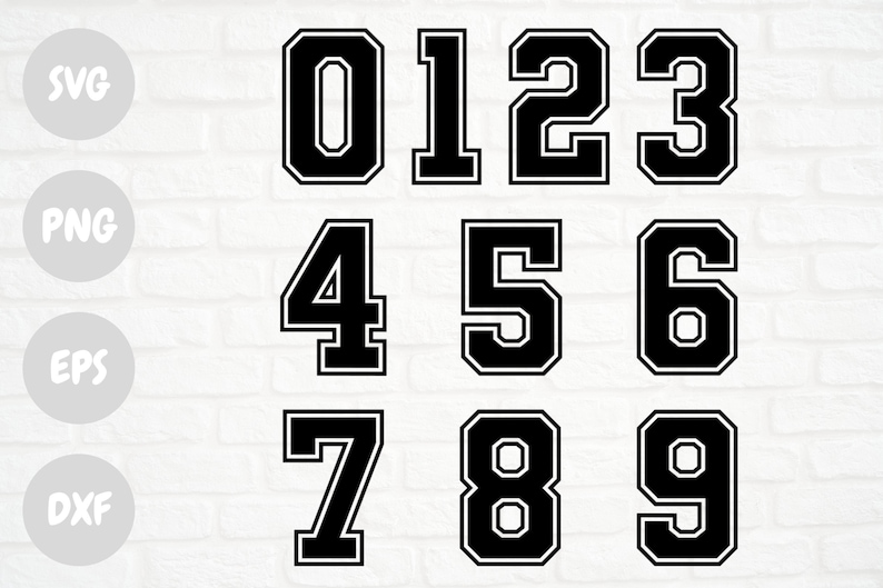 Sport Numbers SVG PNG DXF Eps Instant Download Cut File Etsy