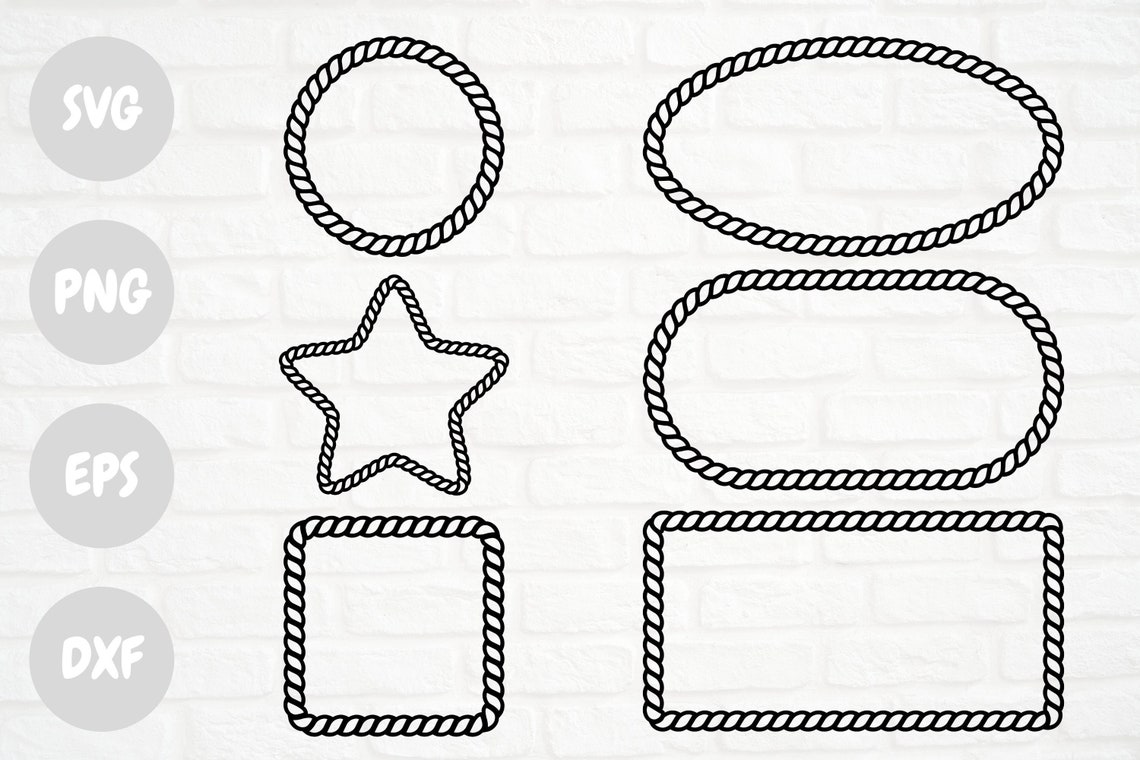 Rope Frames SVG Bundle Cut File Instant Download PNG DXF - Etsy