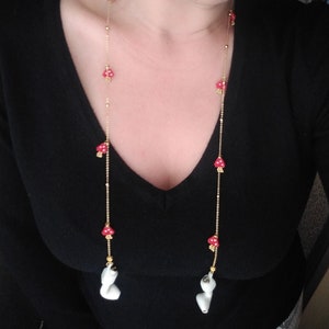 Mushroom Necklace, Anti Loss Magnetic Strap, Airpods Chain, Anti Lost Chain, Beaded Mushroom Chain, Earphone Chain, Airpods Holder