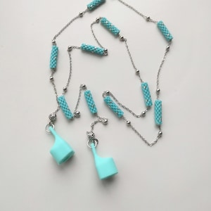 Airpod Magnetic Chain Holder, Airpods Chain, Anti Lost Magnetic Strap, Beaded Turquoise Airpods Strap, Airpods Earphone Chain, Gift Necklace